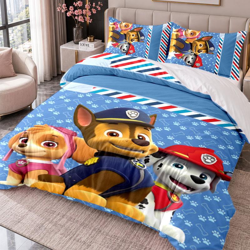 Puppy 3Pcs Bedding Set Duvet Cover With Two Pillowcases For Bedroom Home Decoration