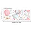 Cute Elephant Hot Air Balloon Clouds Wall Stickers Self-Adhesive for Kids Room Nursery Kindergarten Home Wall Decor