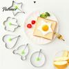 Kitchen Utensils for Breakfast 3 Pcs Stainless Steel Egg Rings, Non-stick Fried Moulds, Round/Star/Flower/Heart/Mouse Home Tools Shaped Ring Mold Eggs