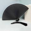 Exquisite Solid Color Bamboo Fan Chinese Style Elegant Handheld Fans  Home Decoration