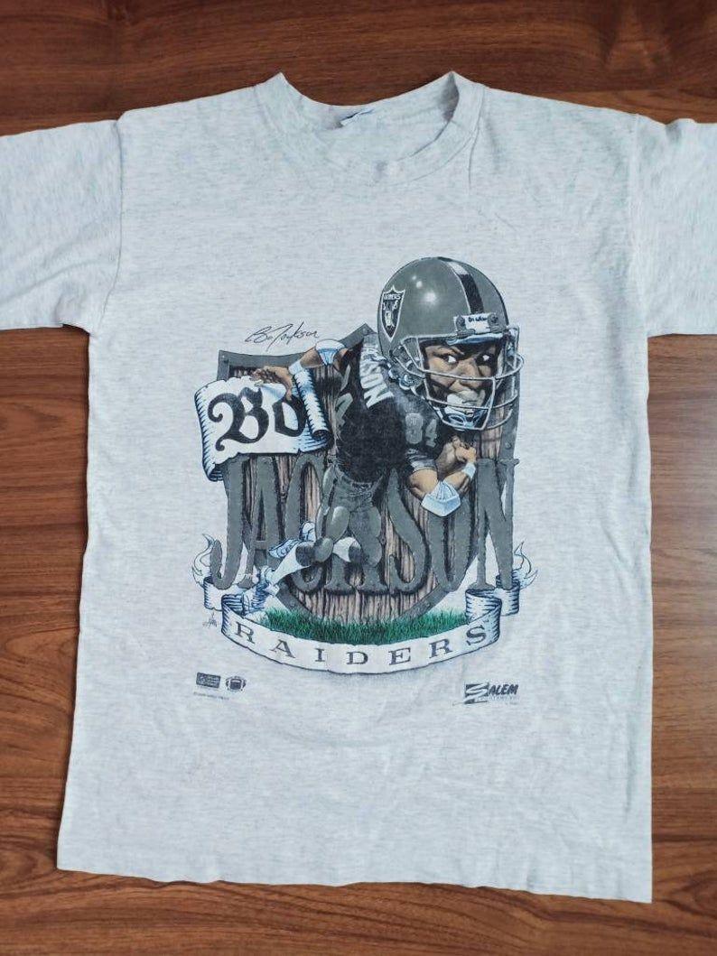 Bo Jackson Caricature ’90s Shirt Oakland Raiders NFL Football T-shirt NH12623 S