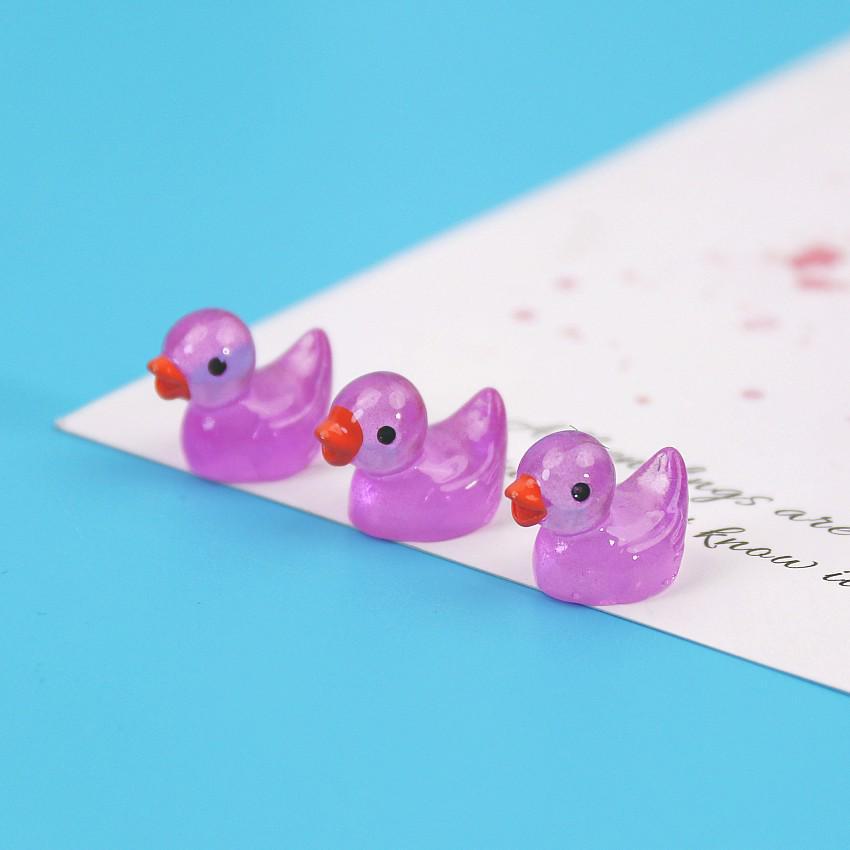 Bunte Leuchtende Gelbe Ente Harz Miniatur - Kreativer Cartoon Schmuck & Bastelzubehör