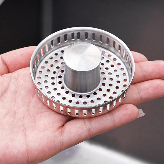 Stainless Steel Kitchen Sink Filter 3-in-1 Design Odor Blocking Anti-Clog Universal Fit