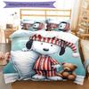 3pcs Happy Puppy pattern bedding set duvet cover set includes duvet cover &pillowcases, perfect all season bedroom decoration & gift