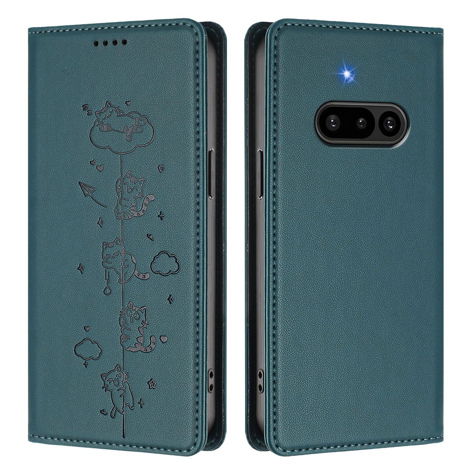 For Nothing Phone (3a) Case RFID Blocking Wallet Stand Imprinted Cat Pattern Leather Phone Cover