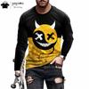 Funny Pattern Print T-shirts for Men Casual O-Neck Long Sleeve T-shirt Harajuku Street Tops Fashion Casual T-shirts