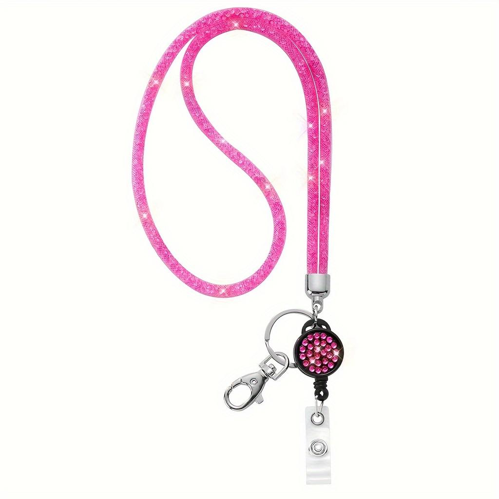 1pc Sparkling Neck Lanyards for Mobile Phone Holder Rhinestones Necklace Retractable Neck Lanyard Eyeglass Holder Lanyard