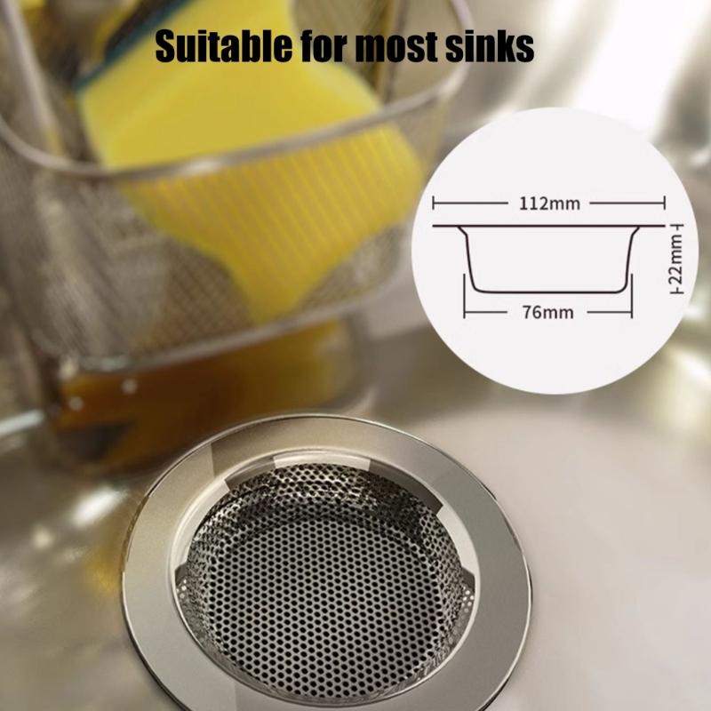 652F 3Pcs Stainless Steels Kitchen Sink Strainers Filter Basket Sink Debris Catcher for Efficient Draining Rustproof