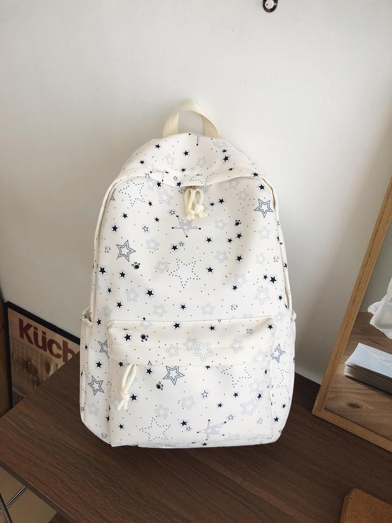 Schoolbag Female Junior High School High School Student Star Print Korean Version Niche Ins Backpack Mori College Student Backpack Female
