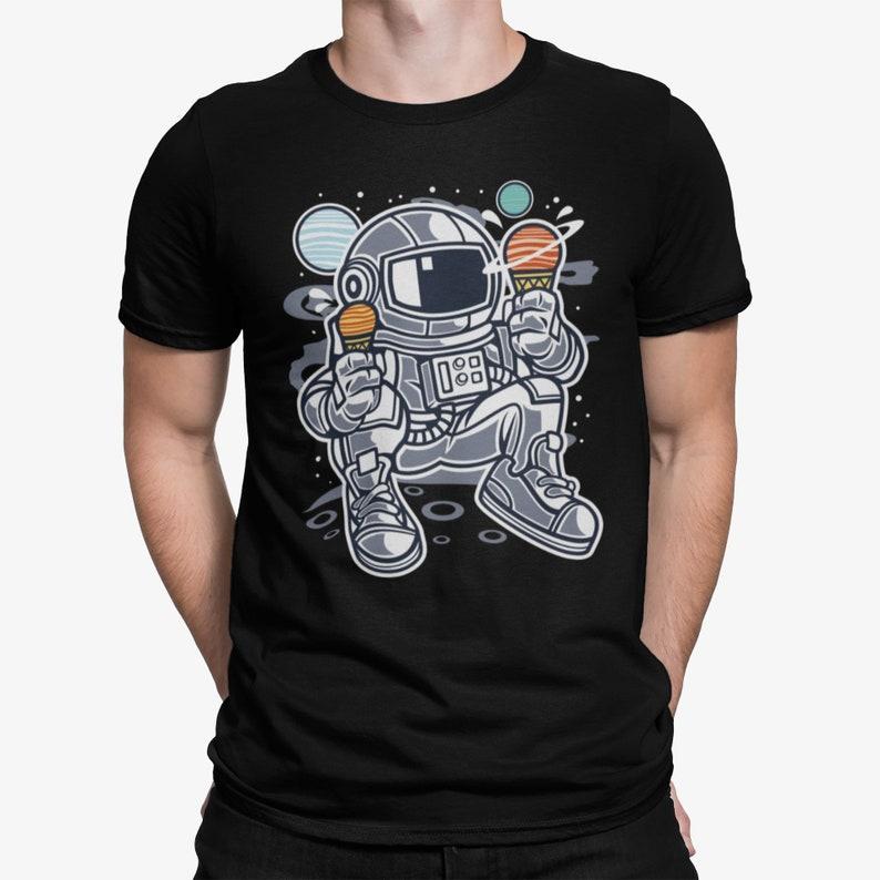 Astronaut T-Shirt Eiscreme Shirt Raketen Shirt Personalisierte Geschenkidee Weltraum Shirt Kosmonautengeschenke Astronaut Nasa Weltraum Rundhals T-Shirt