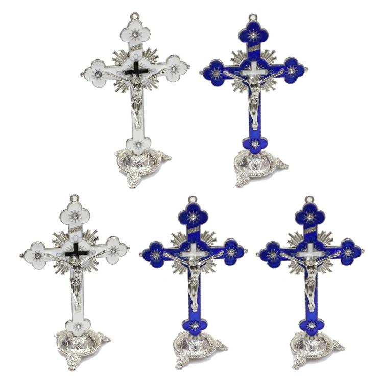 

Home Shelf Tabletop Elegant Religious Crucifix Cross Ornament for Tabletop Decor 1
