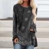 Women's round Neck Printed Loose Long Sleeves T-shirt