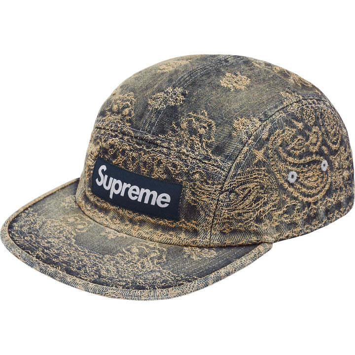 Supreme Bandana Jacquard Denim Camp Cap Blue One-Size