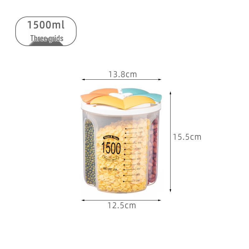 Transparent Sealed Kitchen Storage Box with Lid for Grains and Cereals