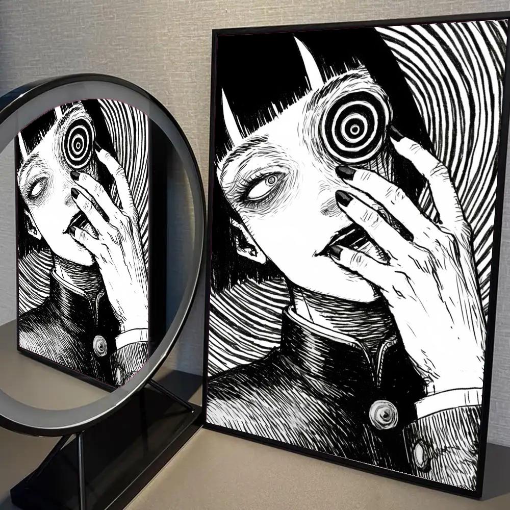1 szt. Japoński Horrorowy Komiks z lat 80. Tomie Figurka Plakat Samoprzylepna Sztuka Wodoodporny Papier Naklejka Dekoracja Ściany