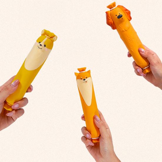 Latex Sausage Dog Toy Interactive Squeaky Dog Chew Toy Puppy Teething Toy for Aggressive Chewers Teeth Cleaning Anxiety Relief