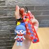 Girl Cartoon Cute Keychain With Checkered Pattern Ideal For Gifts