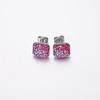 Women’s Crystal Cluster Rhinestone Stud Earrings - Square Concave-Convex Design, Star Style