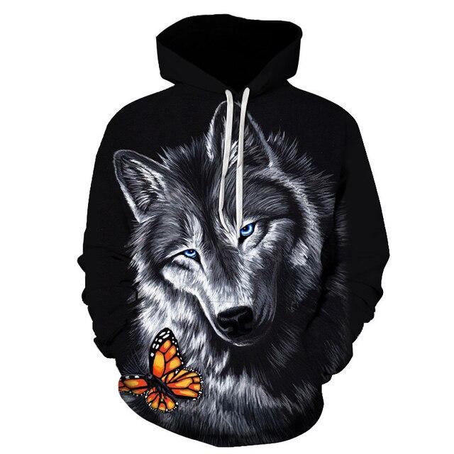 3D Printed Hoodies Animal Wolf Hoodie Men Sweatshirt Women Harajuku Pullovers Casual Sale Clothes Streetwear Men Clothing