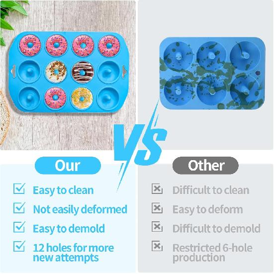 Silicone Donut Pan, Bite Size Silicone Donut Molds for baking, Mini Donut Mold Heat Resistant, Mini Baking Mold for baking delicious donuts,