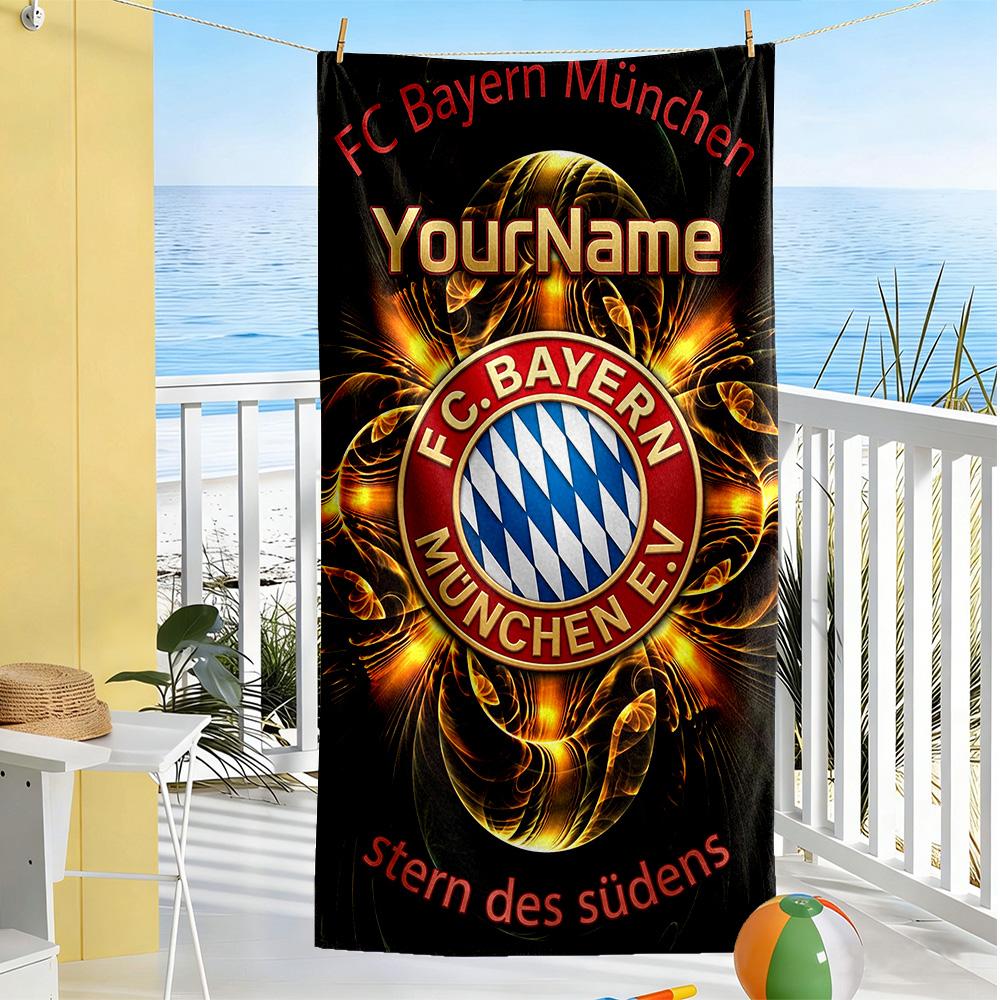 Bayern Munich Customizable Name Beach Towel Quick-Dry Soft Microfiber Suitable for Swimming Gym Camping Yoga Vacation