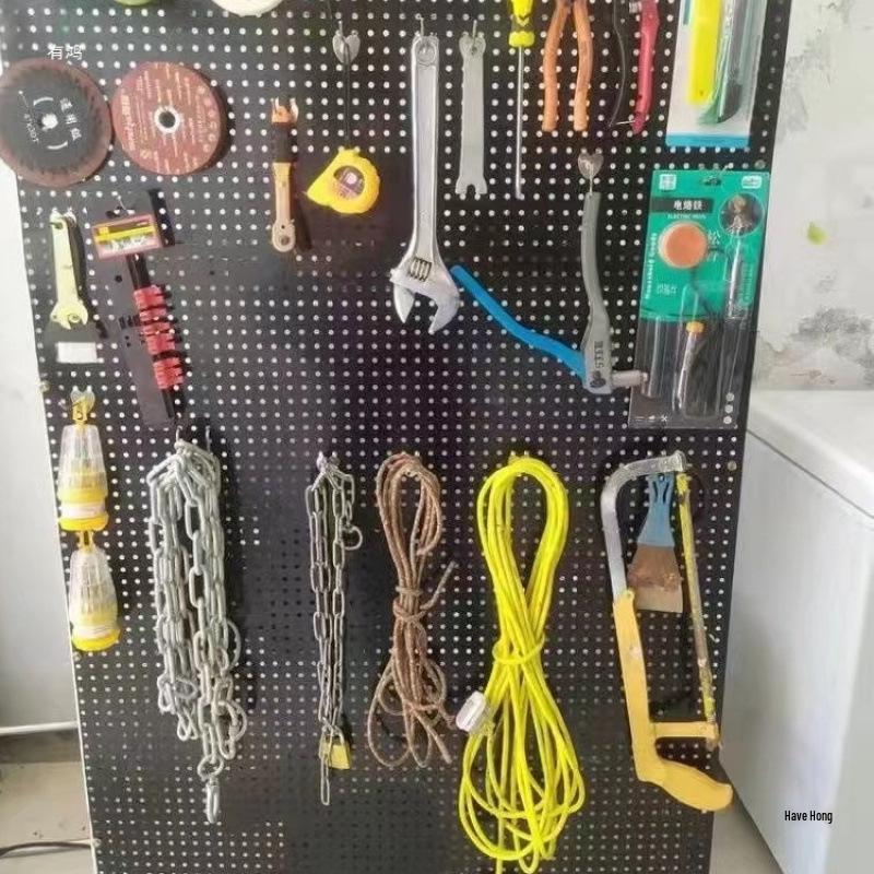 Frameless Wall-Mounted Pegboard Shelf for Display & Storage in Study, Bedroom, Kitchen, or Supermarket