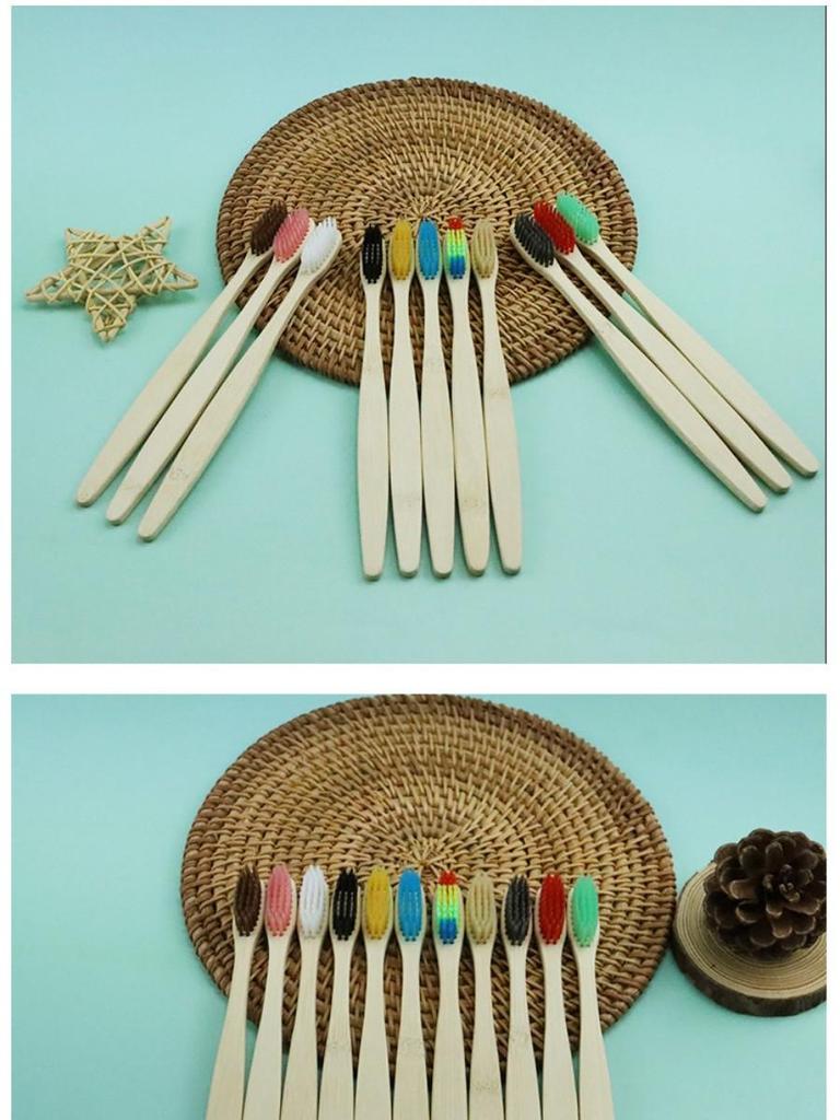 100 Pcs Bamboo Manual Toothbrushes with Soft Nylon Bristles - Gentle On Sensitive Teeth & Gums, Deep Cleaning Oral Care for Daily Use