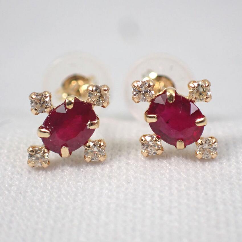 

[Новый] Рубин K18YGбриллиантовые серьги [i5-2]