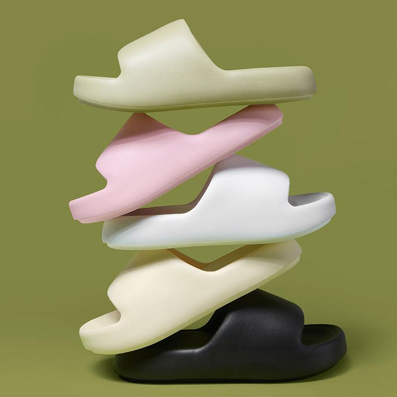 Slippers Beach Slide Solid Color Thick-soled Indoor and Outdoor Bathroom Non-slip Shoes Sandals