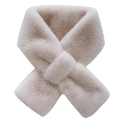 Cozy Plush Cross Scarf: Cute Winter Neck Collar, Imitation Rex Rabbit, for Students