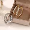 Large Circle Earrings, Women's Sophisticated Minimalist Sparkling Rhinestone Versatile Trendy Earrings