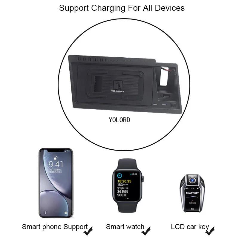 15W Fast Mobile Phone Charging Plate Auto Parts Car Wireless Charger For Volkswagen VW Atlas/Teramont 2021-2024