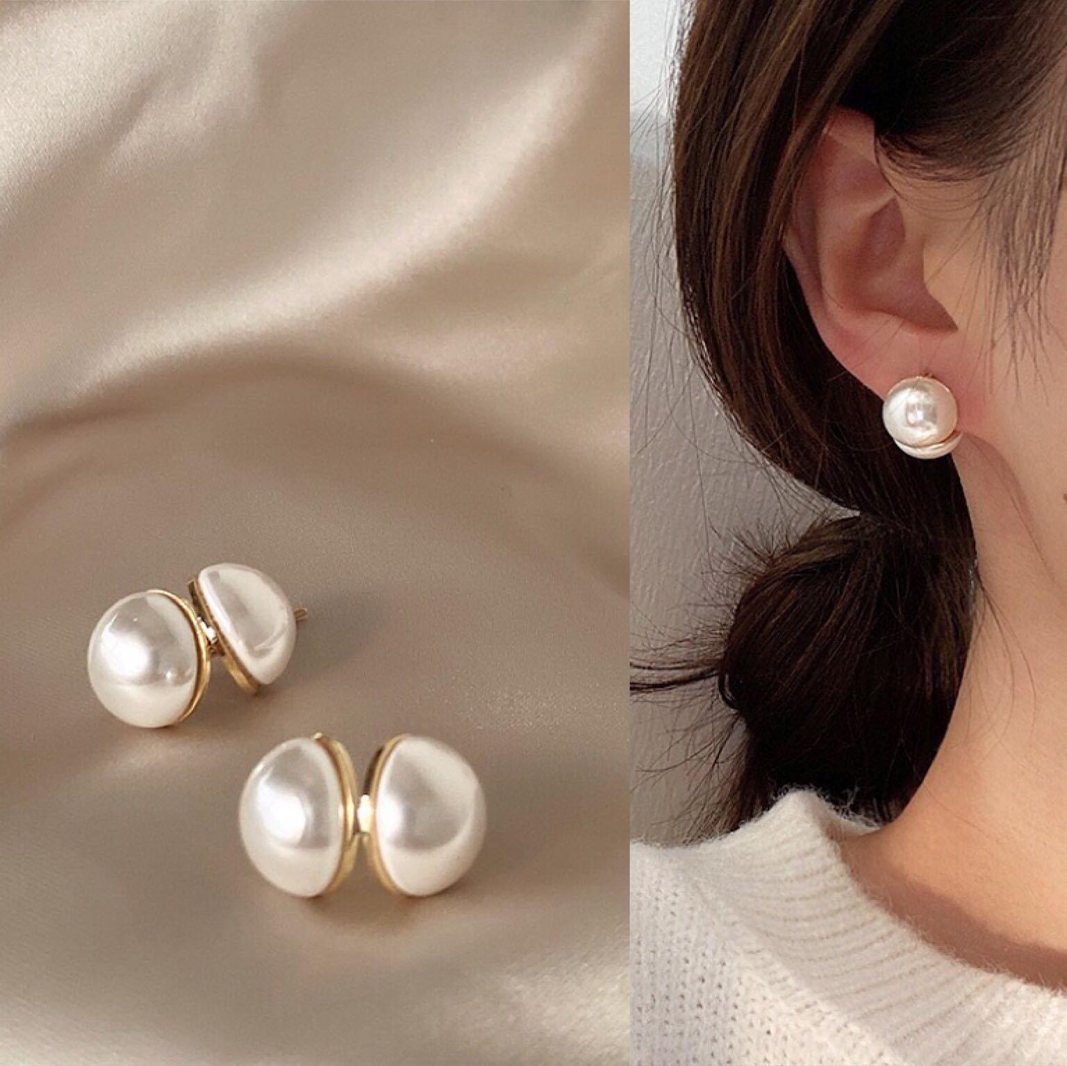 

Korean Trend 2023 Pearl Ball Ear Cuffs: Elegant High-End Stud Earrings