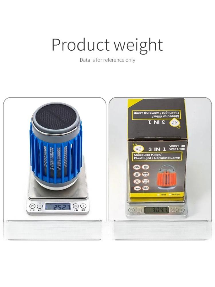 Electric Mosquito Killer Lamp UV Light Bug Zapper Trap Solar Charging Rechargeable Summer Fly Swatter Insect Killer Light
