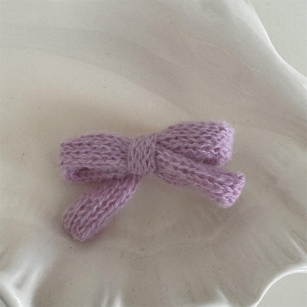 2Pcs/set Korean Winter Knit Bow Hair Clip Fashion Crochet Barrettes for Schoolgirl Cute Hair Accessories All-Match Headwear