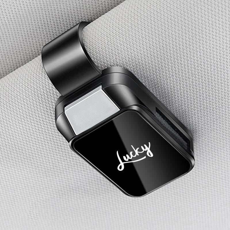 Universal Car Sun Visor Sunglasses Holder Clip ABS Material Eyeglasses Storage Box For Car Interior Auto Accessory Customizable