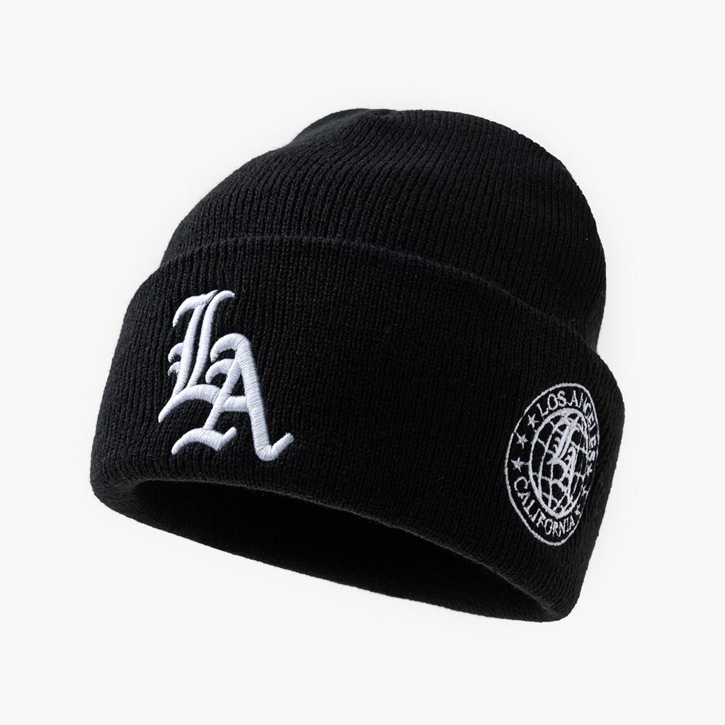 Knitted Hat Unisex Winter Warmth Beanie With Embroidered Letters For Casual Style