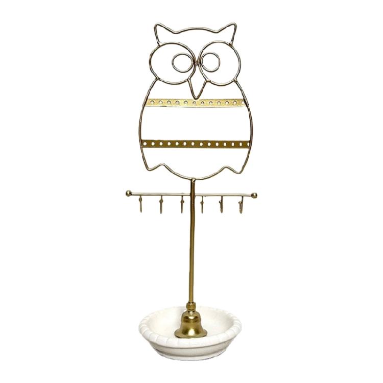 

Modern Owl Jewelry Organizers Ceramic Stabilized Base Iron Frame Multi Hooks For Accessories Arrangement 1