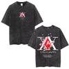 Anime Hunter X Hunter Phantom Troupe Bedrucktes T-Shirt Herren und Damen Gewaschenes T-Shirt Hohe Qualität Vintage Baumwoll-T-Shirt Oberteile