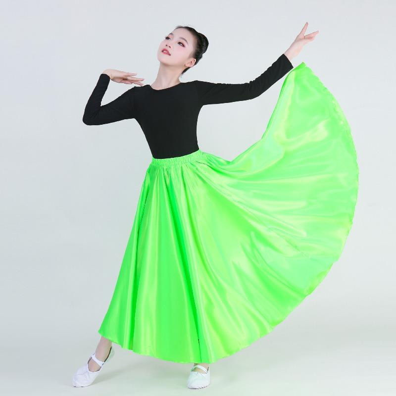 Girls Spanish Flamenco Skirt Big Swing Dance Costume – Kids Ruffled Tiered Performance Skirt for Stage Opening Show