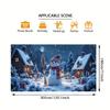 1 piece holiday snowman scene garage door flag - easy to install modern outdoor design suitable for home and party decoration