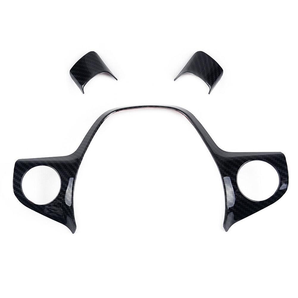 3 bucăți/set ornamente de acoperire a volanului stil fibră de carbon, stil auto, pentru Ford Focus 2012-2014, accesorii auto