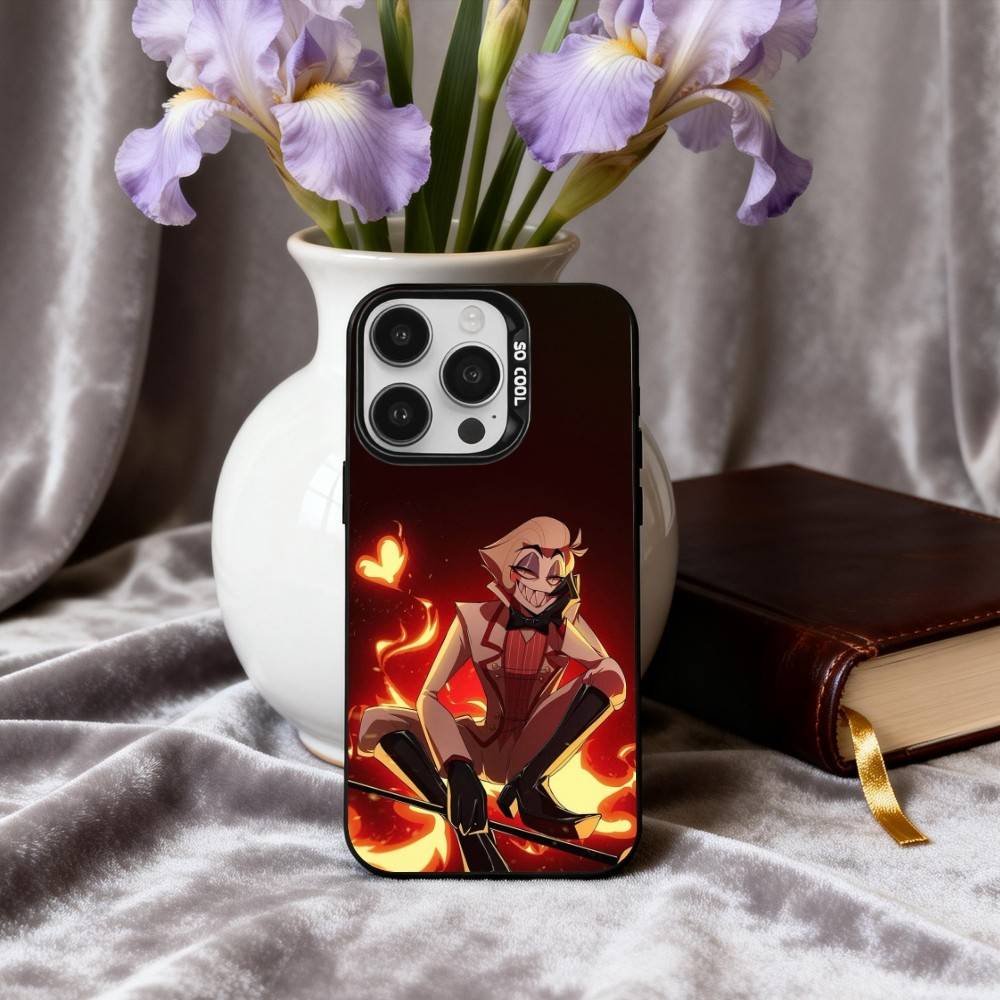 H-Hazbin H-Hotel L-Lucifer M-Magne Phone Case For iPhone17,16,15,14,13,12,11 Plus,Pro Max Black Candy silver phone case