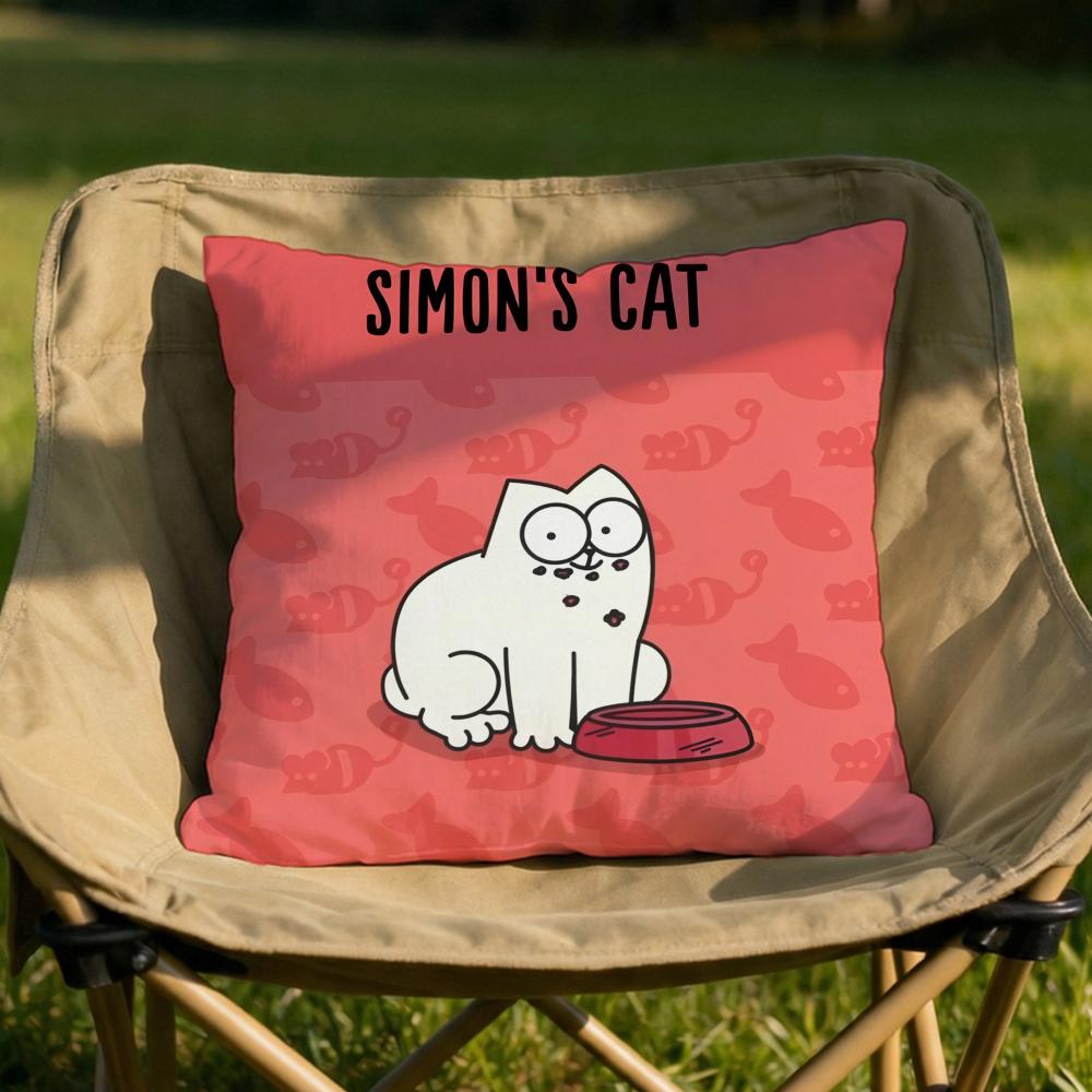Kawaii SSimons Cat Cushion Cover Soft Reversible Durable Pillow Cover MultiScene Use for Home Car Daily Comfort
