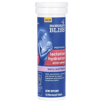 Mommy's Bliss, Postpartum Breastfeeding Hydration Drink Tablets, Berry Acai, 10 Purvicent Tablets
