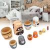 6PCS Dog Nesting Dolls Wooden   Decorative Russian Nesting Doll Toy for Kids Christmas Birthday  ing Gift
