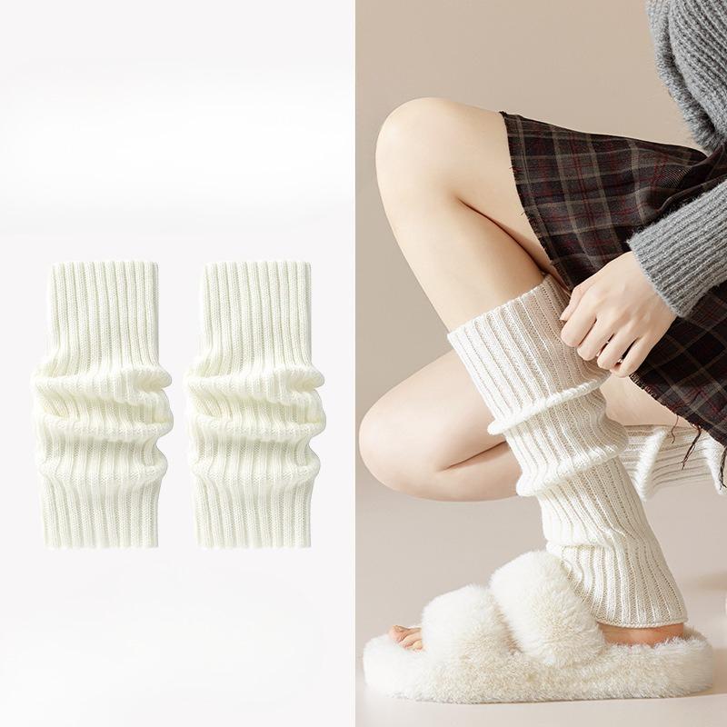 

Female Autumn and Winter New Thickened Warm Knitted Pile Stocking 1 pair белый