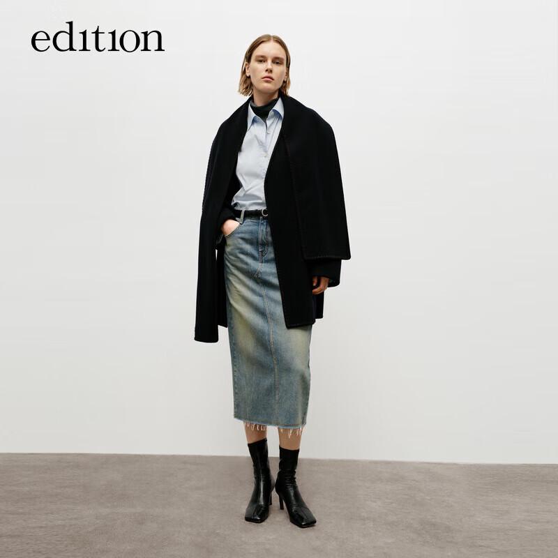 Edition Cloud Wool Scarf Collar Double-Faced Coat