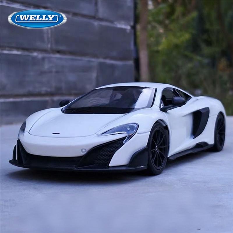 WELLY 1/24 McLaren 675LT Alloy Sports Car Model Diecast Metal Racing Super Car Vehicle Model Simulation Collection Kids Toy Gift