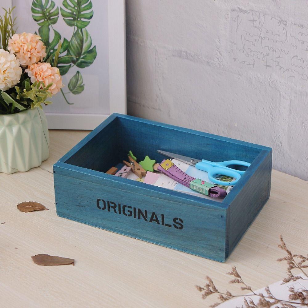 Rectangular Jewelry Box Wooden Storage Bin Large Capacity Cosmetics Box  Dessert